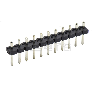 Pitch 5.08mm 180° 单排针 DIP H2.5 PA6.5 PC3.0 11Pin 黑色 LCP，94V-0 镀雾锡