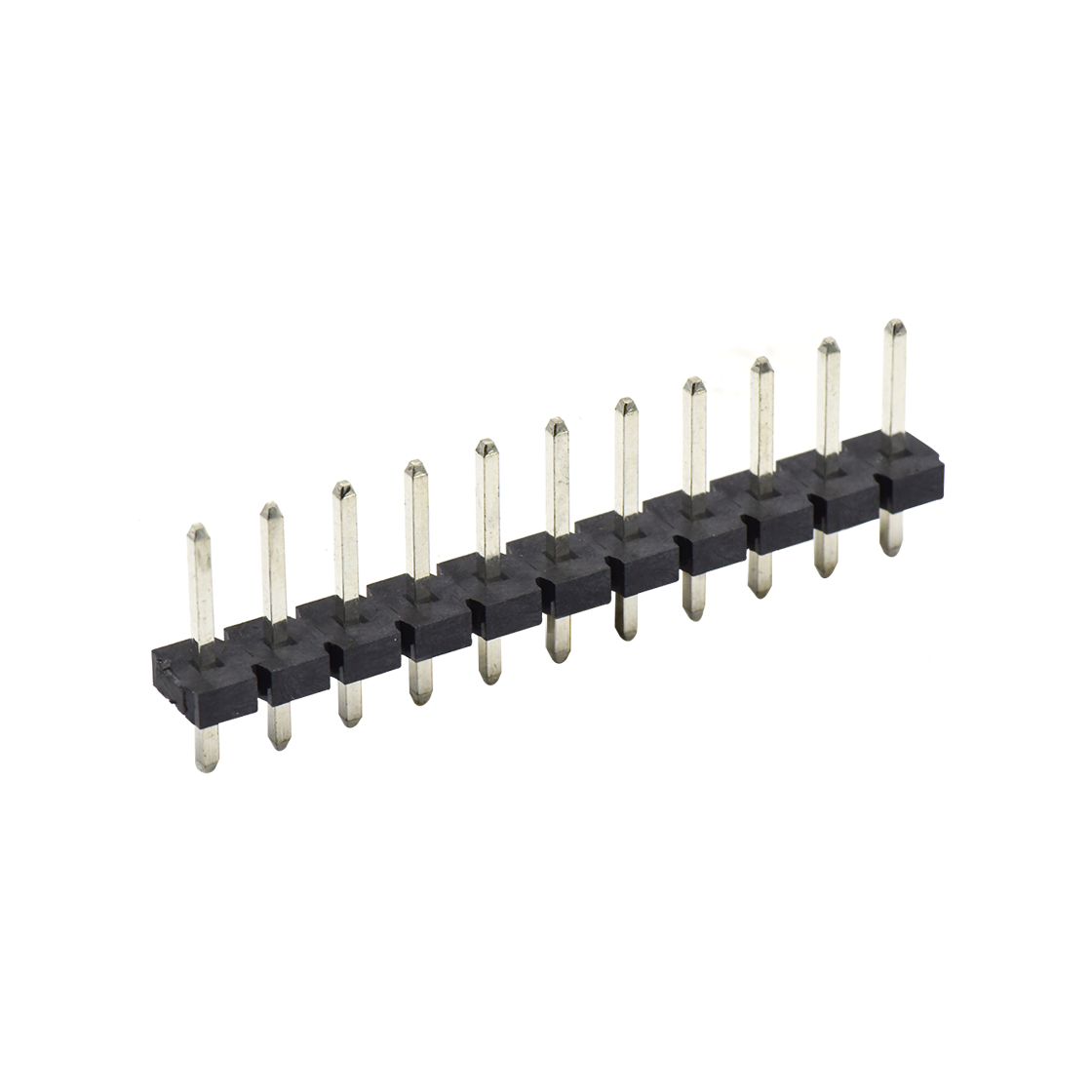 Pitch 5.08mm 180° 单排针 DIP H2.5 PA6.5 PC3.0 11Pin 黑色 LCP，94V-0 镀雾锡