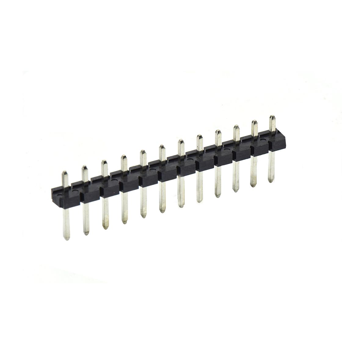 Pitch 5.08mm 180° 单排针 DIP H2.5 PA6.5 PC3.0 12Pin 黑色 LCP，94V-0 镀雾锡
