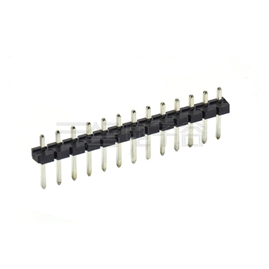 Pitch 5.08mm 180° 单排针 DIP H2.5 PA6.5 PC3.0 13Pin 黑色 LCP，94V-0 镀雾锡