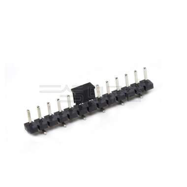Pitch 5.08mm 180° 单排针 CAP+SMT 第1P朝前 H2.5 PC8.64 13Pin 黑色 LCP,94V-0 镀雾锡