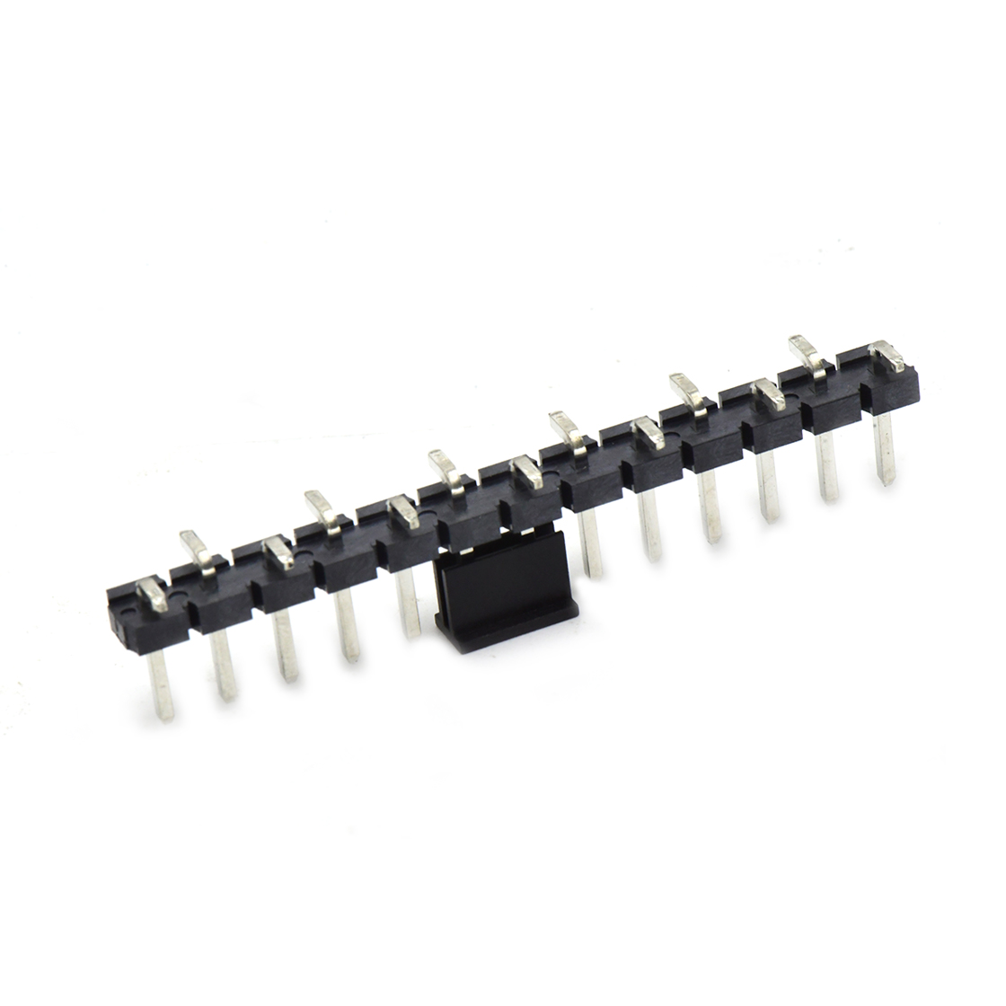 Pitch 5.08mm 180° 单排针 CAP+SMT 第1P朝前 H2.5 PC8.64 13Pin 黑色 LCP,94V-0 镀雾锡