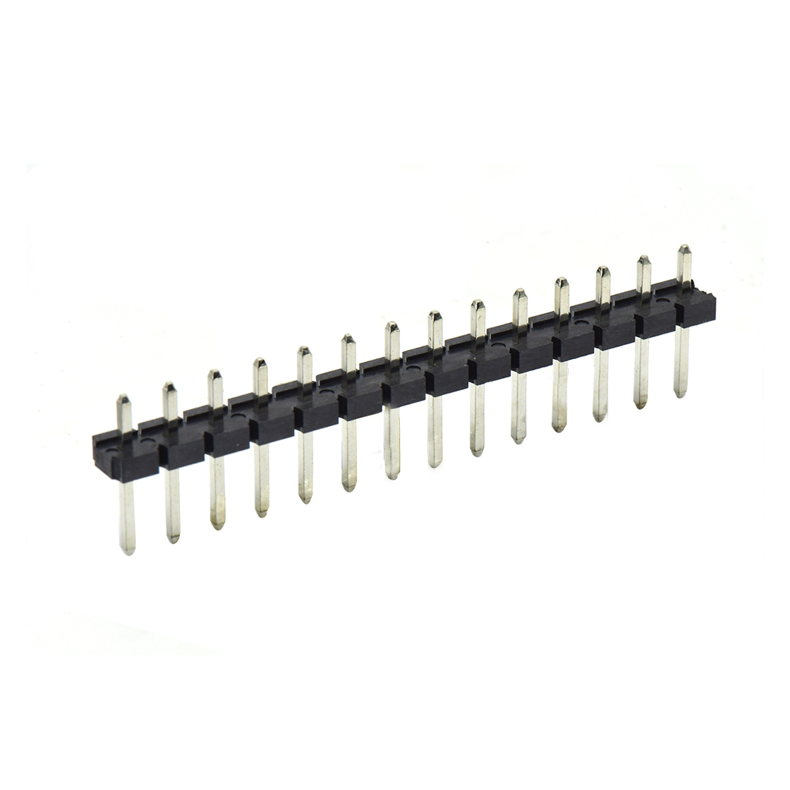 Pitch 5.08mm 180° 单排针 DIP H2.5 PA8.8 PC2.9 L=14.2 14Pin 黑色 LCP，94V-0 镀雾锡