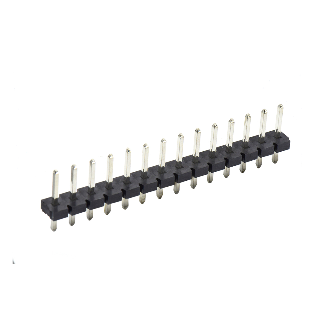 Pitch 5.08mm 180° 单排针 DIP H2.5 PA8.8 PC2.9 L=14.2 14Pin 黑色 LCP，94V-0 镀雾锡
