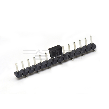 Pitch 5.08mm 180° 单排针 CAP+SMT 第1P朝前 H2.5 PC8.64 14Pin 黑色 LCP,94V-0 镀雾锡