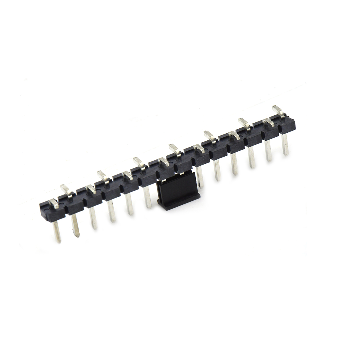 Pitch 5.08mm 180° 单排针 CAP+SMT 第1P朝前 H2.5 PC8.64 14Pin 黑色 LCP,94V-0 镀雾锡
