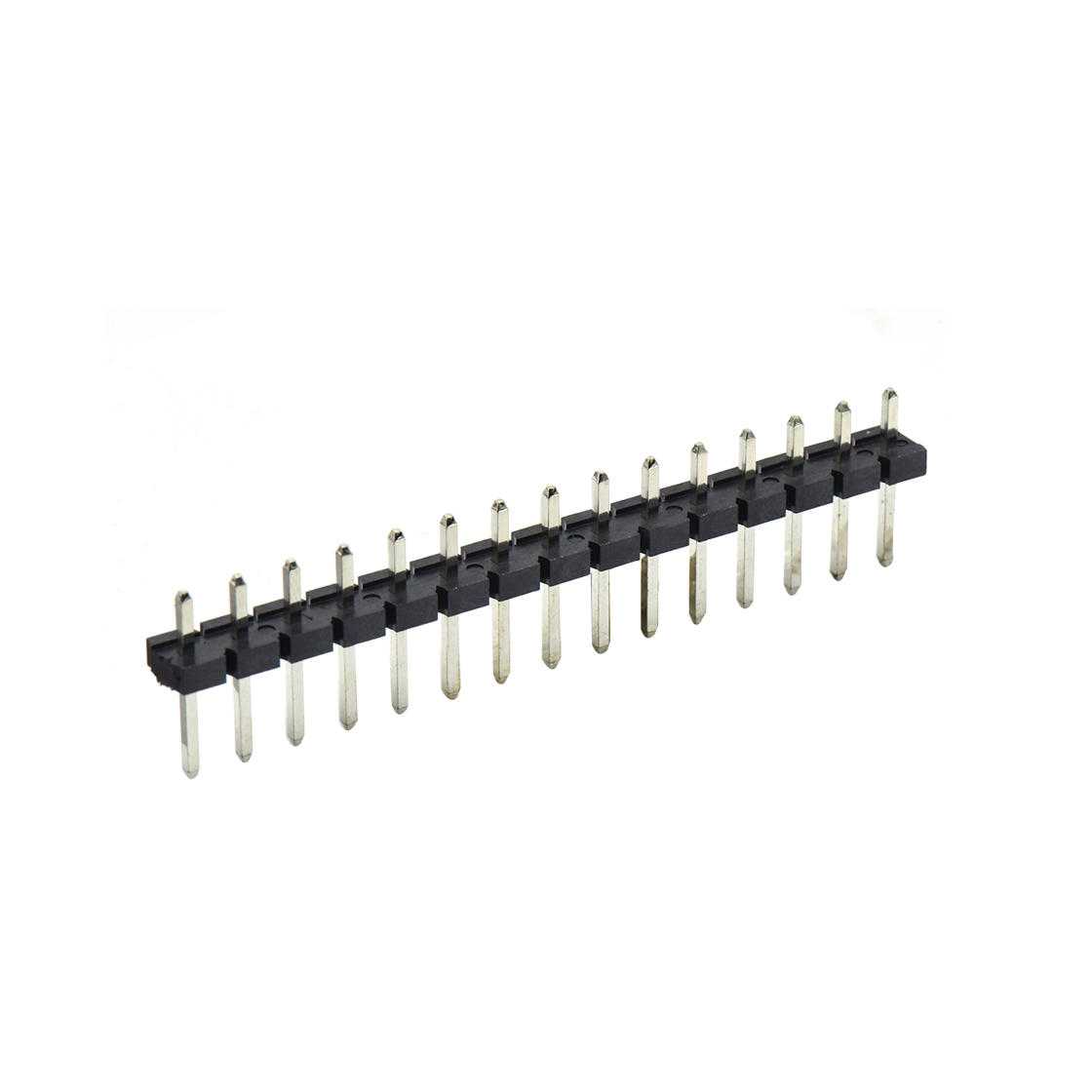 Pitch 5.08mm 180° 单排针 DIP H2.5 PA8.8 PC2.9 L=14.2 15Pin 黑色 LCP，94V-0 镀雾锡
