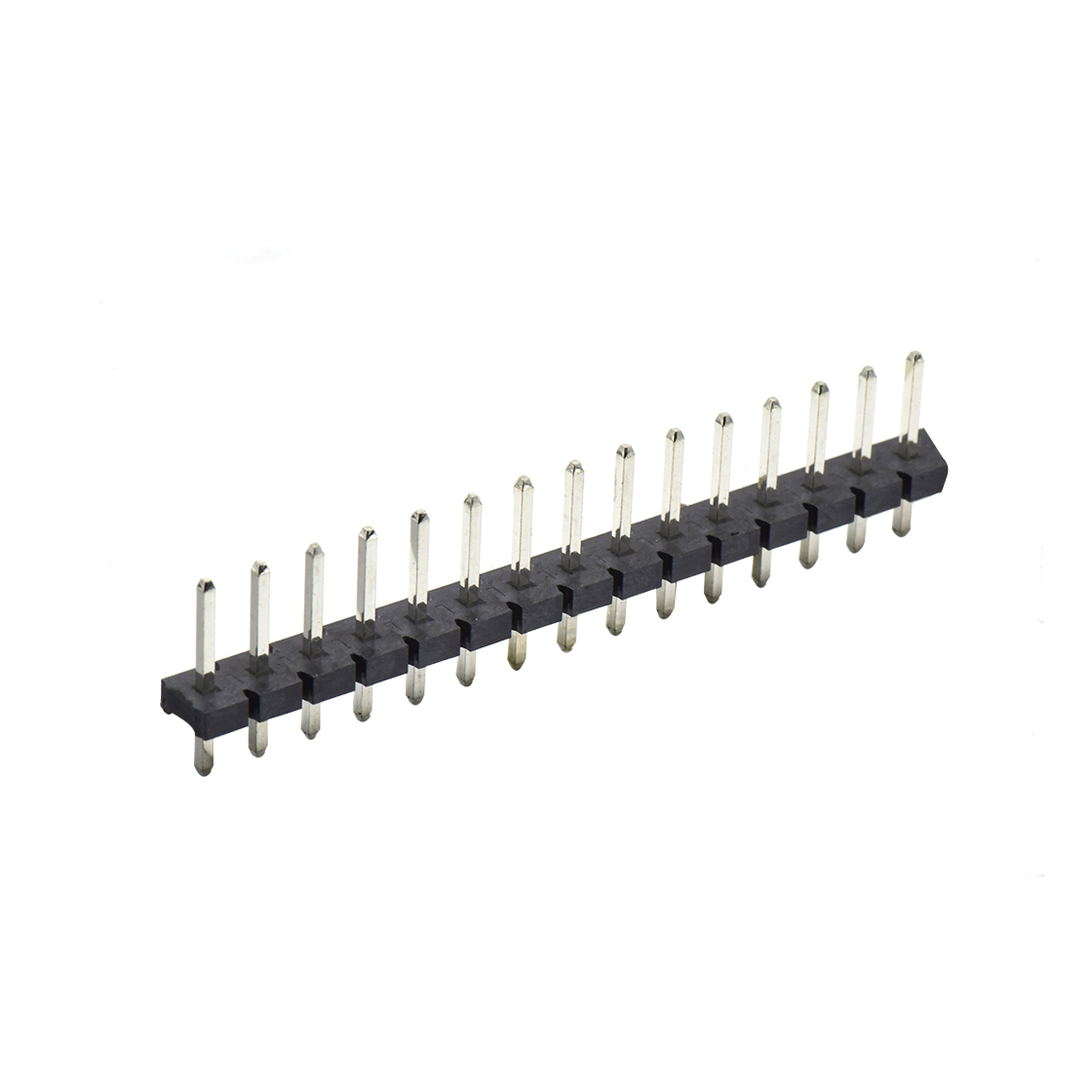 Pitch 5.08mm 180° 单排针 DIP H2.5 PA8.8 PC2.9 L=14.2 15Pin 黑色 LCP，94V-0 镀雾锡