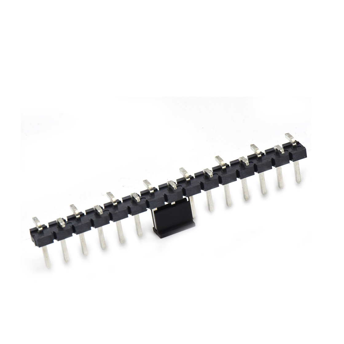 Pitch 5.08mm 180° 单排针 CAP+SMT 第1P朝前 H2.5 PC8.64 15Pin 黑色 LCP,94V-0 镀雾锡