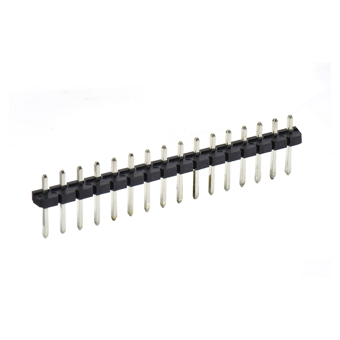 Pitch 5.08mm 180° 单排针 DIP H2.5 PA6.5 PC3.0 16Pin 黑色 LCP，94V-0 镀雾锡