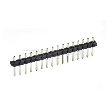 Pitch 5.08mm 180° 单排针 DIP H2.5 PA6.5 PC3.0 16Pin 黑色 LCP，94V-0 镀雾锡