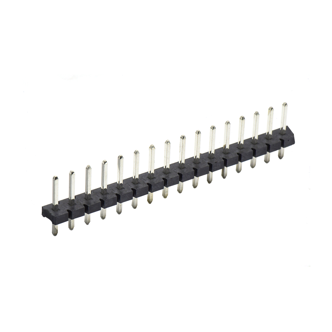 Pitch 5.08mm 180° 单排针 DIP H2.5 PA6.5 PC3.0 16Pin 黑色 LCP，94V-0 镀雾锡
