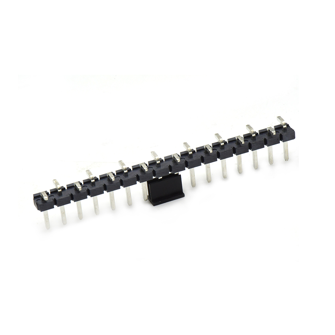 Pitch 5.08mm 180° 单排针 CAP+SMT 第1P朝前 H2.5 PC8.64 16Pin 黑色 LCP,94V-0 镀雾锡