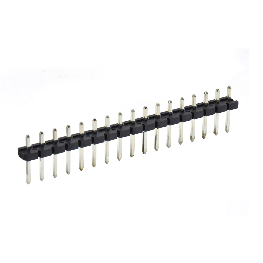 Pitch 5.08mm 180° 单排针 DIP H2.5 PA6.5 PC3.0 17Pin 黑色 LCP，94V-0 镀雾锡