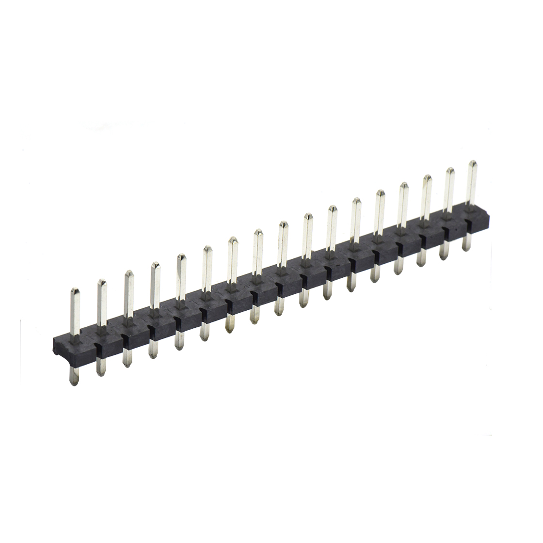 Pitch 5.08mm 180° 单排针 DIP H2.5 PA6.5 PC3.0 17Pin 黑色 LCP，94V-0 镀雾锡