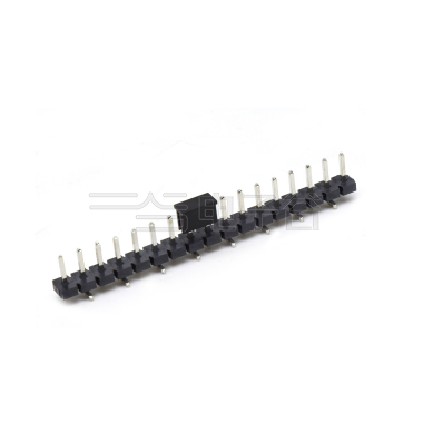 Pitch 5.08mm 180° 单排针 CAP+SMT 第1P朝前 H2.5 PC8.64 17Pin 黑色 LCP,94V-0 镀雾锡