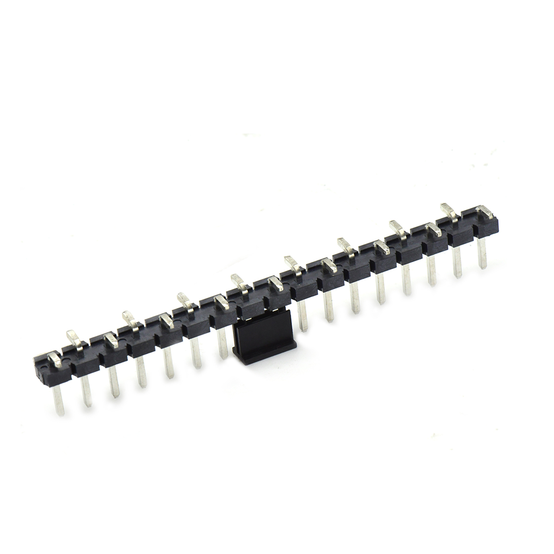 Pitch 5.08mm 180° 单排针 CAP+SMT 第1P朝前 H2.5 PC8.64 17Pin 黑色 LCP,94V-0 镀雾锡