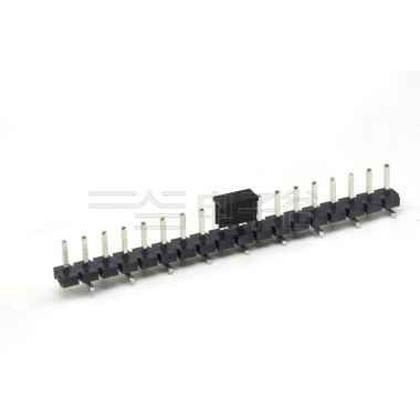 Pitch 5.08mm 180° 单排针 CAP+SMT 第1P朝前 H2.5 PC8.64 18Pin 黑色 LCP,94V-0 镀雾锡