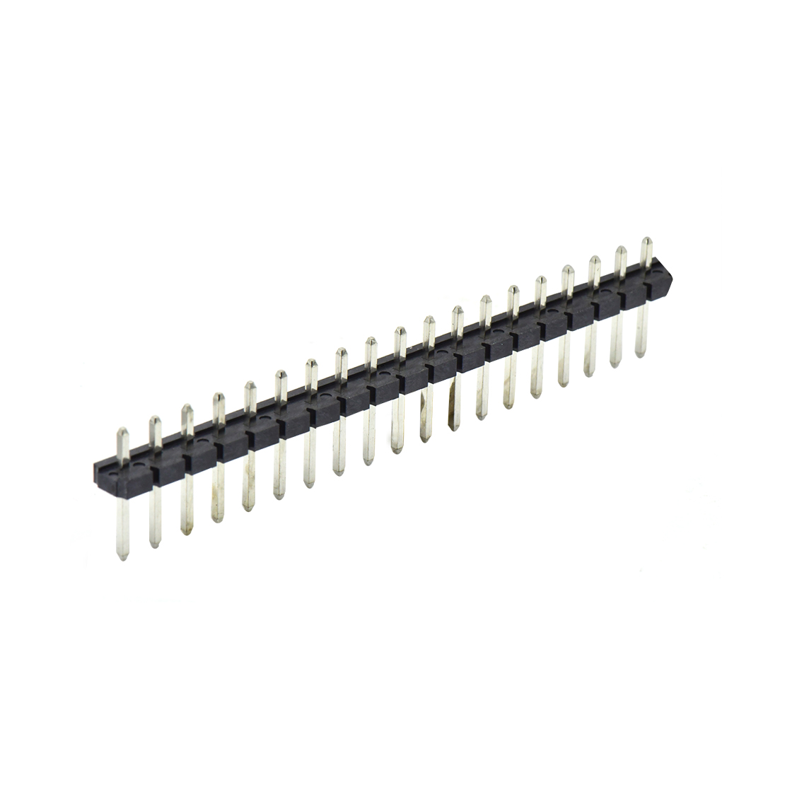 Pitch 5.08mm 180° 单排针 DIP H2.5 PA8.8 PC2.9 L=14.2 19Pin 黑色 LCP，94V-0 镀雾锡