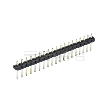 Pitch 5.08mm 180° 单排针 DIP H2.5 PA8.8 PC2.9 L=14.2 19Pin 黑色 LCP，94V-0 镀雾锡