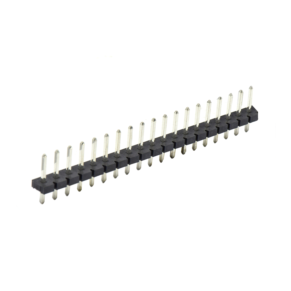 Pitch 5.08mm 180° 单排针 DIP H2.5 PA8.8 PC2.9 L=14.2 19Pin 黑色 LCP，94V-0 镀雾锡