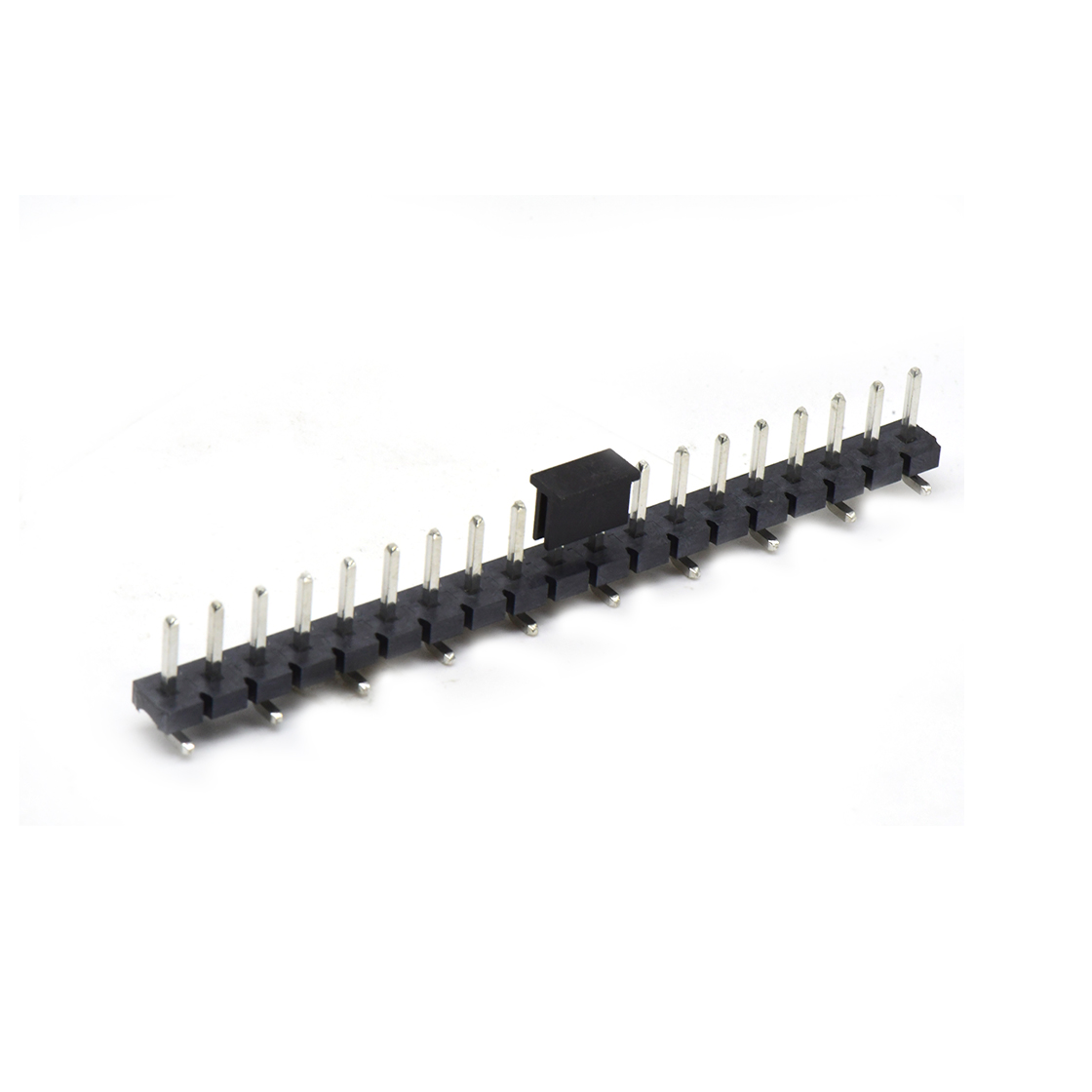Pitch 5.08mm 180° 单排针 CAP+SMT 第1P朝前 H2.5 PC8.64 19Pin 黑色 LCP,94V-0 镀雾锡
