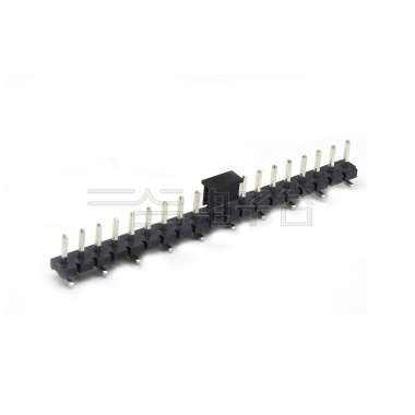 Pitch 5.08mm 180° 单排针 CAP+SMT 第1P朝前 H2.5 PC8.64 19Pin 黑色 LCP,94V-0 镀雾锡