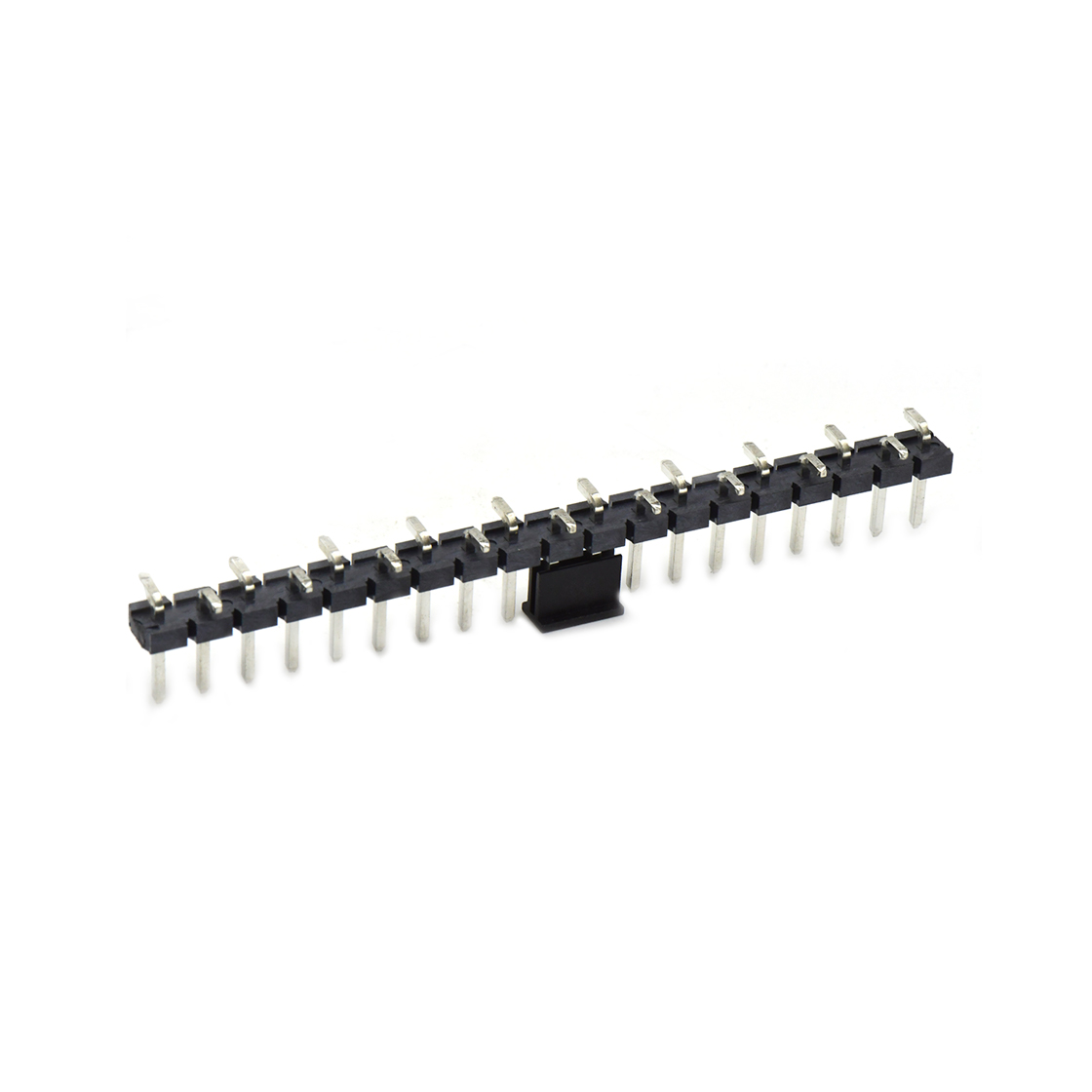 Pitch 5.08mm 180° 单排针 CAP+SMT 第1P朝前 H2.5 PC8.64 19Pin 黑色 LCP,94V-0 镀雾锡
