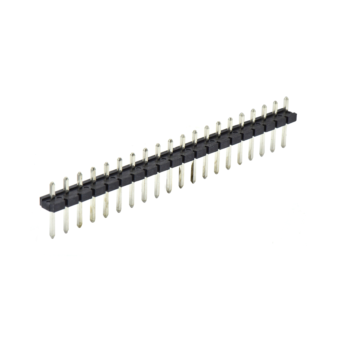 Pitch 5.08mm 180° 单排针 DIP H2.5 PA8.8 PC2.9 L=14.2 20Pin 黑色 LCP，94V-0 镀雾锡