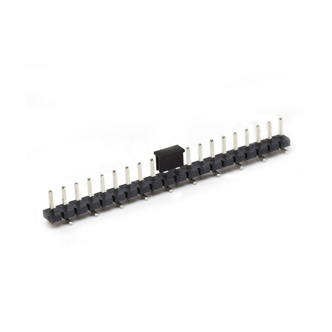 Pitch 5.08mm 180° 单排针 CAP+SMT 第1P朝前 H2.5 PC8.64 20Pin 黑色 LCP,94V-0 镀雾锡