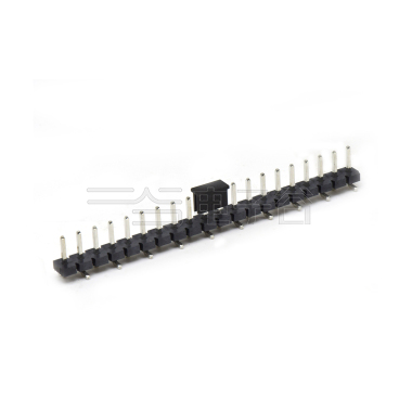 Pitch 5.08mm 180° 单排针 CAP+SMT 第1P朝前 H2.5 PC8.64 20Pin 黑色 LCP,94V-0 镀雾锡