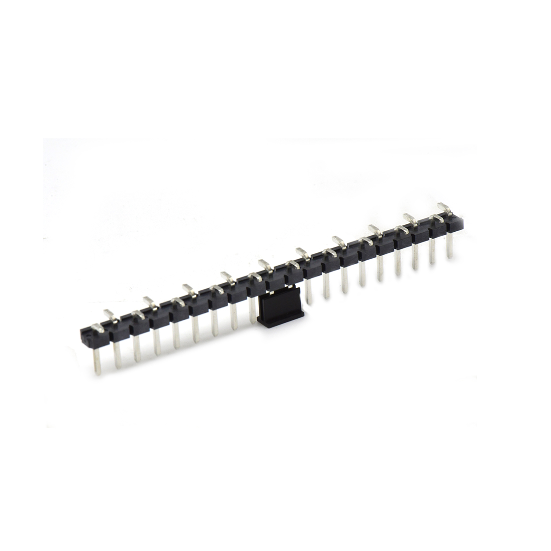 Pitch 5.08mm 180° 单排针 CAP+SMT 第1P朝前 H2.5 PC8.64 20Pin 黑色 LCP,94V-0 镀雾锡