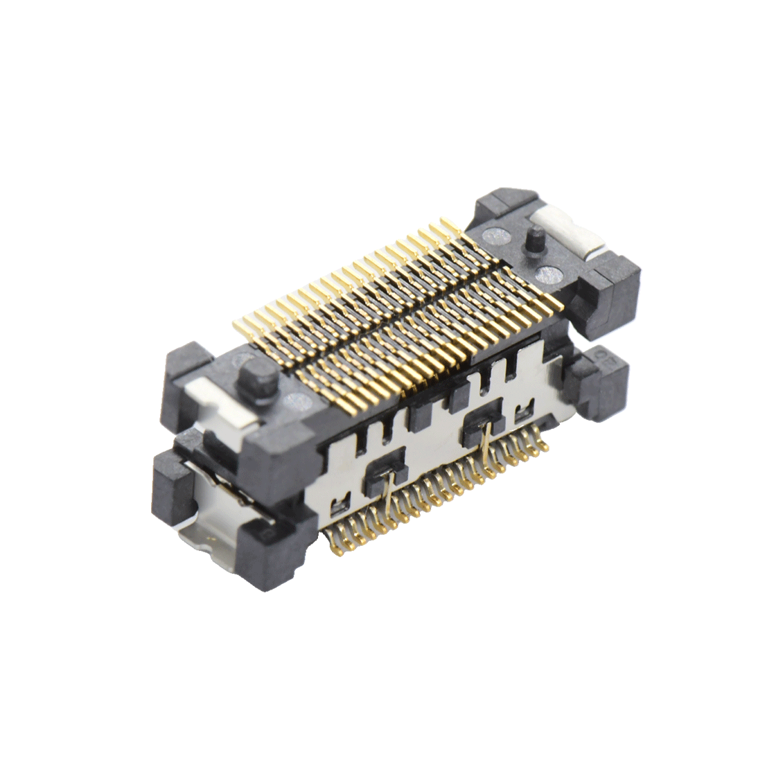 COMe连接器母座H3.25系列(8G) 0.5mm 40Pin BTB屏蔽式双排SMT连接器 黑色 镀金8u"