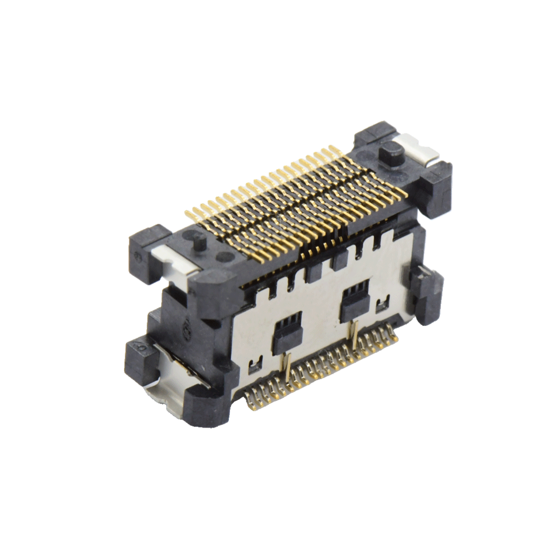 COMe连接器公座H7.45系列(16G) 0.5mm 40Pin BTB屏蔽式双排SMT连接器 黑色 镀金8u"
