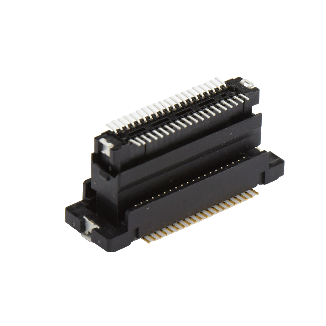 浮动板对板母座H8.45系列(8G) 0.8mm 40Pin BTB双排SMT连接器 黑色 镀金3u"