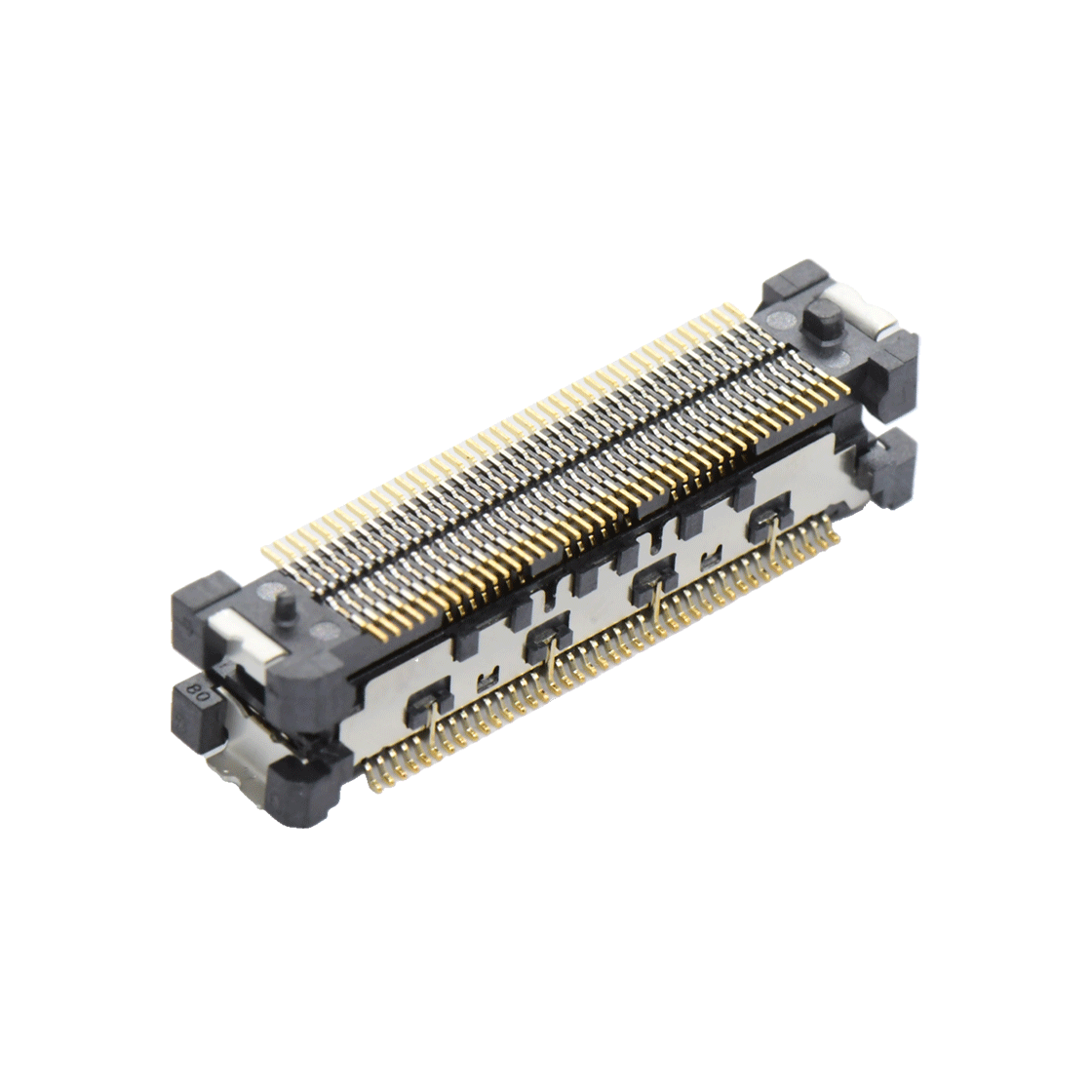 COMe连接器公座H4.45系列(8G) 0.5mm 80Pin BTB屏蔽式双排SMT连接器 黑色 镀金8u"