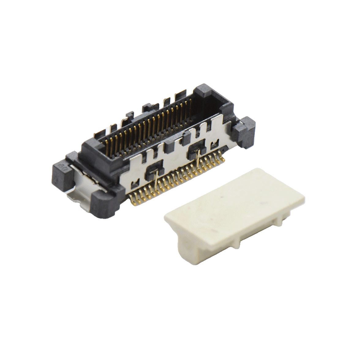 COMe连接器公座H4.45系列(8G) 0.5mm 40Pin BTB屏蔽式双排SMT连接器 黑色 镀金8u"