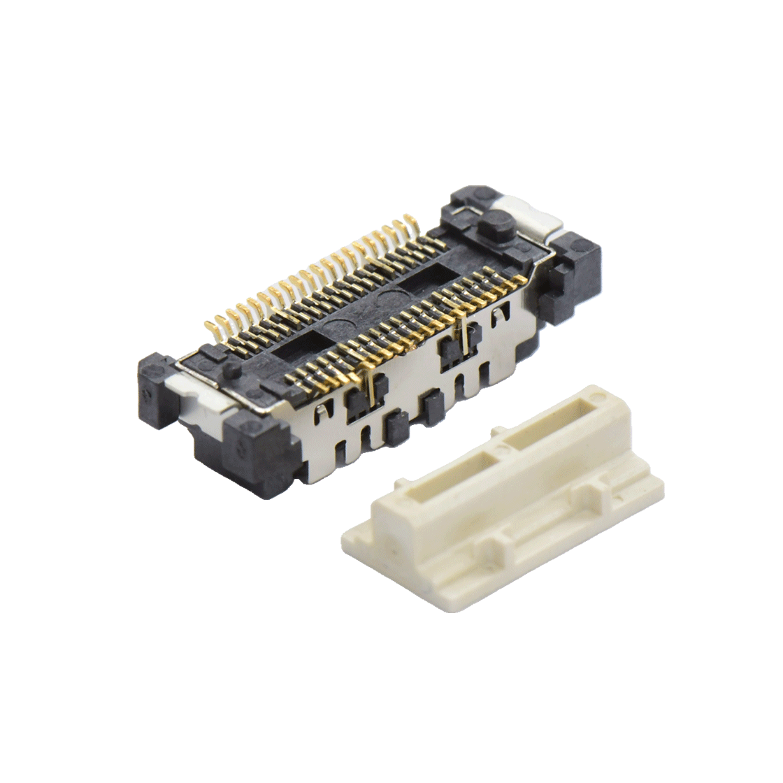 COMe连接器公座H4.45系列(8G) 0.5mm 40Pin BTB屏蔽式双排SMT连接器 黑色 镀金8u"
