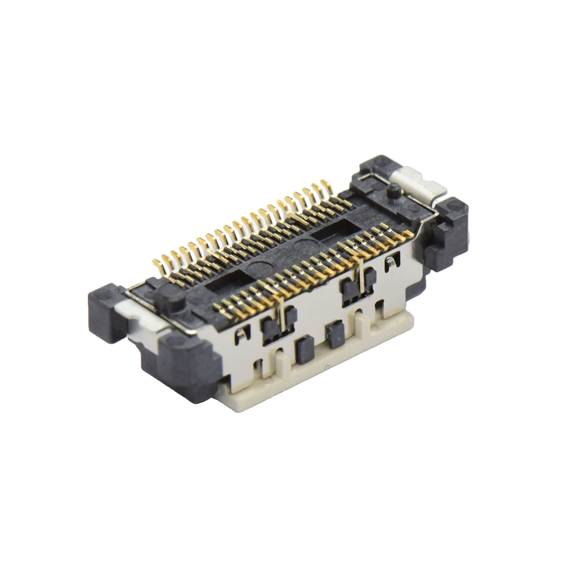 COMe连接器公座H4.45系列(16G) 0.5mm 40Pin BTB屏蔽式双排SMT连接器 黑色 镀金8u"