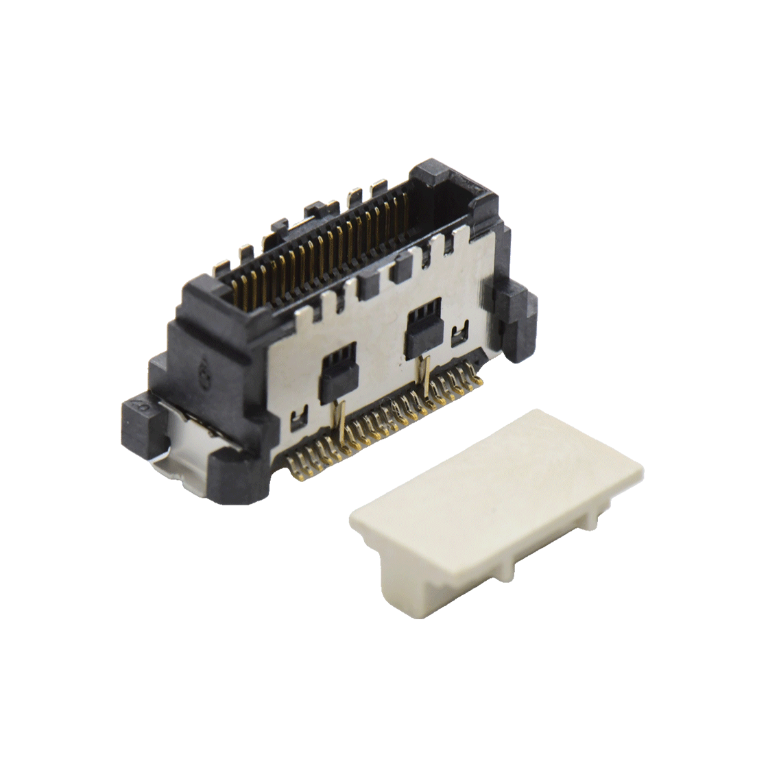 COMe连接器公座H7.45系列(8G) 0.5mm 40Pin BTB屏蔽式双排SMT连接器 黑色 镀金8u"