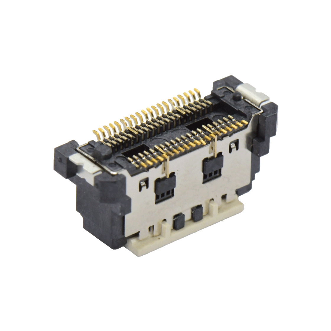 COMe连接器公座H7.45系列(16G) 0.5mm 40Pin BTB屏蔽式双排SMT连接器 黑色 镀金8u"