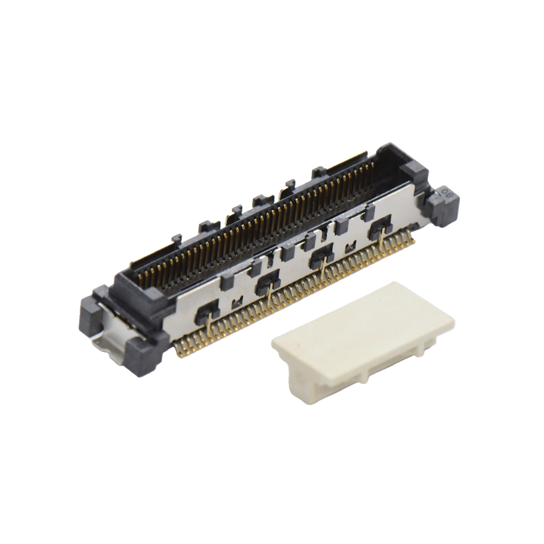 COMe连接器公座H4.45系列(8G) 0.5mm 80Pin BTB屏蔽式双排SMT连接器 黑色 镀金8u"