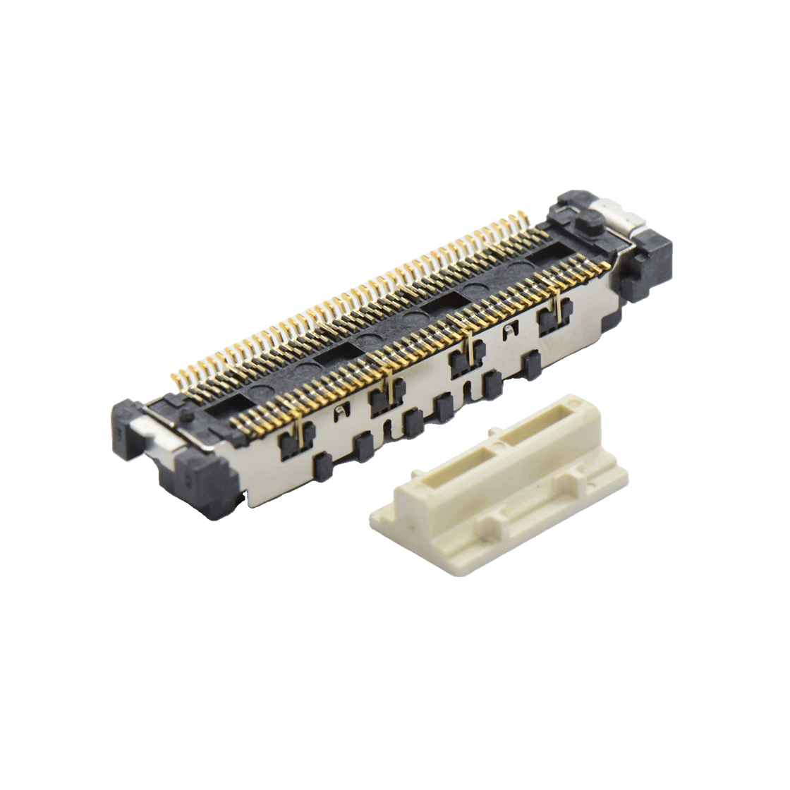 COMe连接器公座H4.45系列(8G) 0.5mm 80Pin BTB屏蔽式双排SMT连接器 黑色 镀金8u"