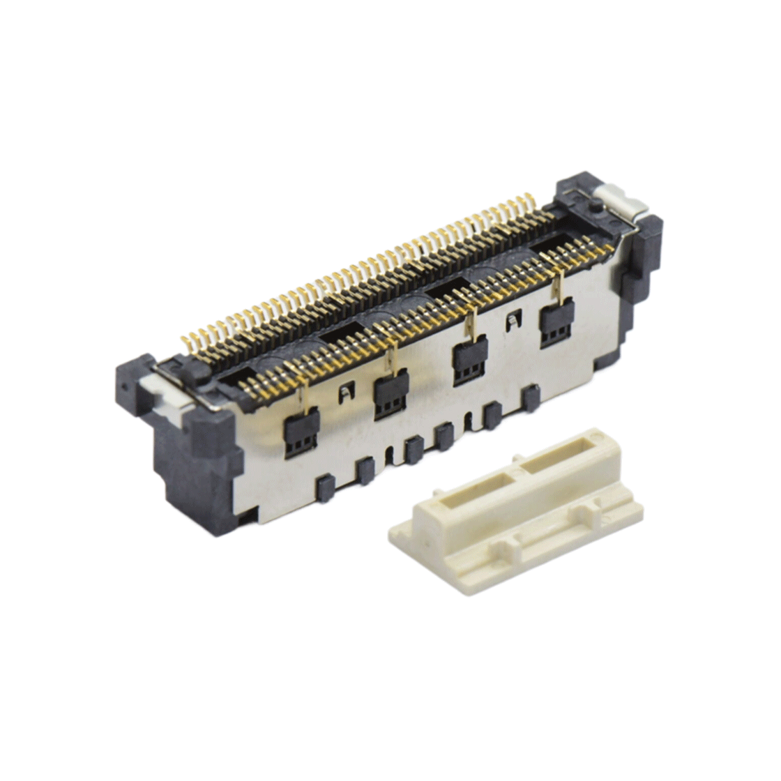 COMe连接器公座H7.45系列(16G) 0.5mm 80Pin BTB屏蔽式双排SMT连接器 黑色 镀金8u"