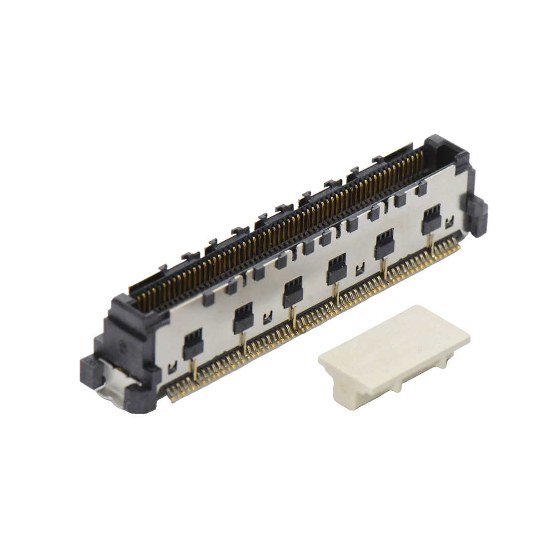 COMe连接器公座H7.45系列(8G) 0.5mm 120Pin BTB屏蔽式双排SMT连接器 黑色 镀金8u"