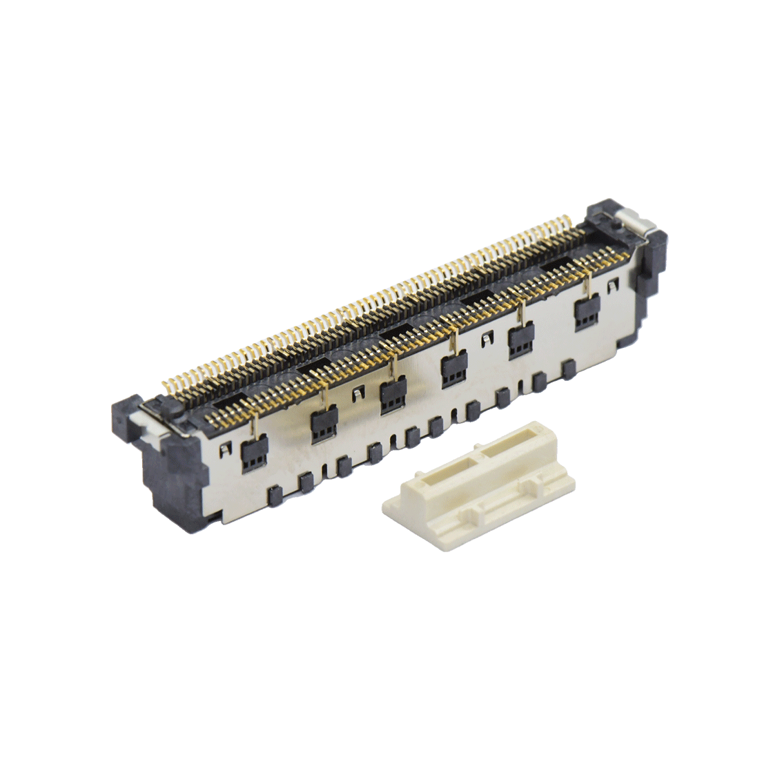 COMe连接器公座H7.45系列(8G) 0.5mm 120Pin BTB屏蔽式双排SMT连接器 黑色 镀金8u"