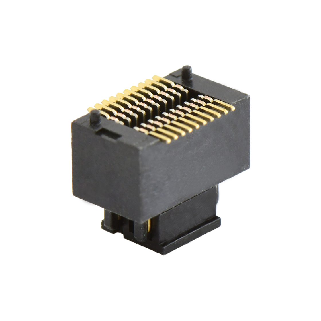 Board to Board Pitch0.5 H4.0mm双槽双排 SMT型公座 20Pin 黑色 Gold flash