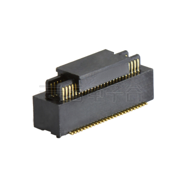 Board to Board Pitch0.5 H4.0mm双槽双排 SMT型公座 50Pin 黑色 Gold flash