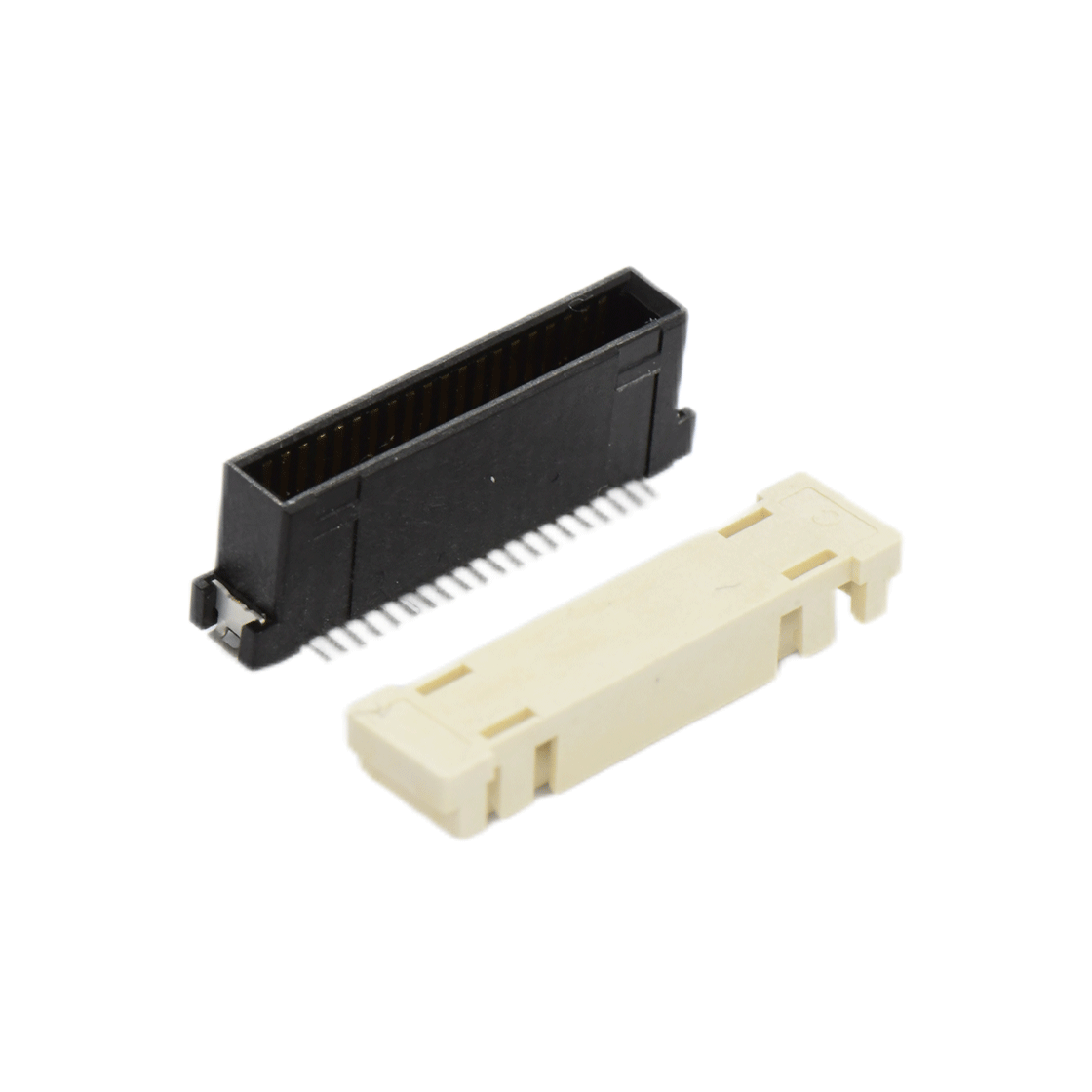 浮动板对板公座H6.8系列(8G) 0.8mm 40Pin BTB双排SMT连接器 黑色 镀金3u"