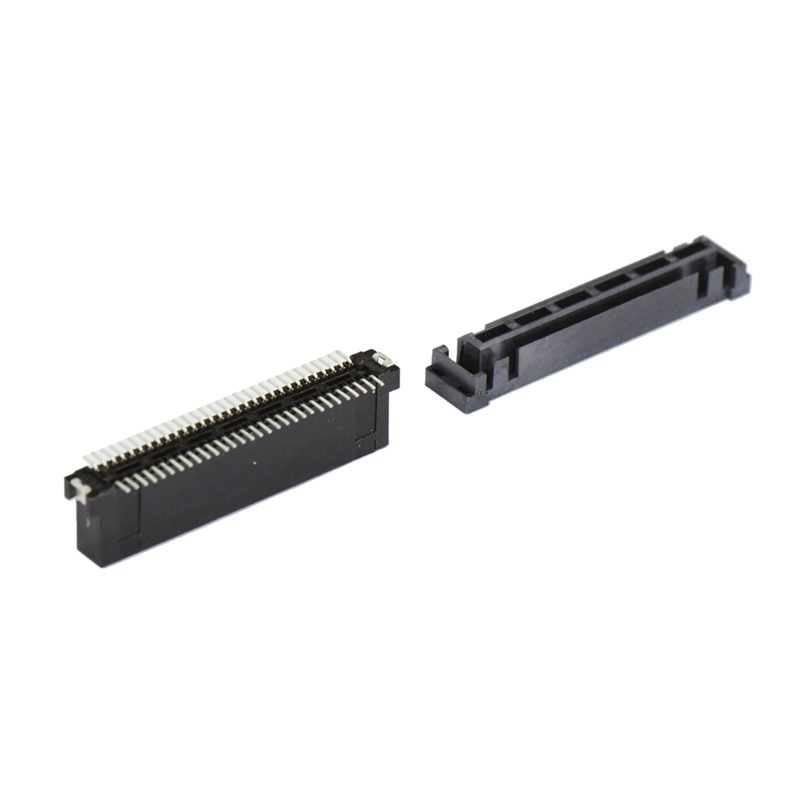 浮动板对板公座H6.8系列(8G) 0.8mm 60Pin BTB双排SMT连接器 黑色 镀金3u"